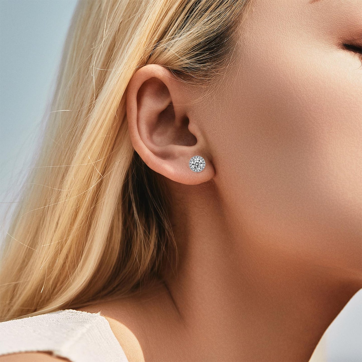 Lymphatic Earrings for Women Lymphatic Drainage Therapy Earrings Lymphvity Germanium Earring Lymph Detox Earring CZ Stud (Silver)