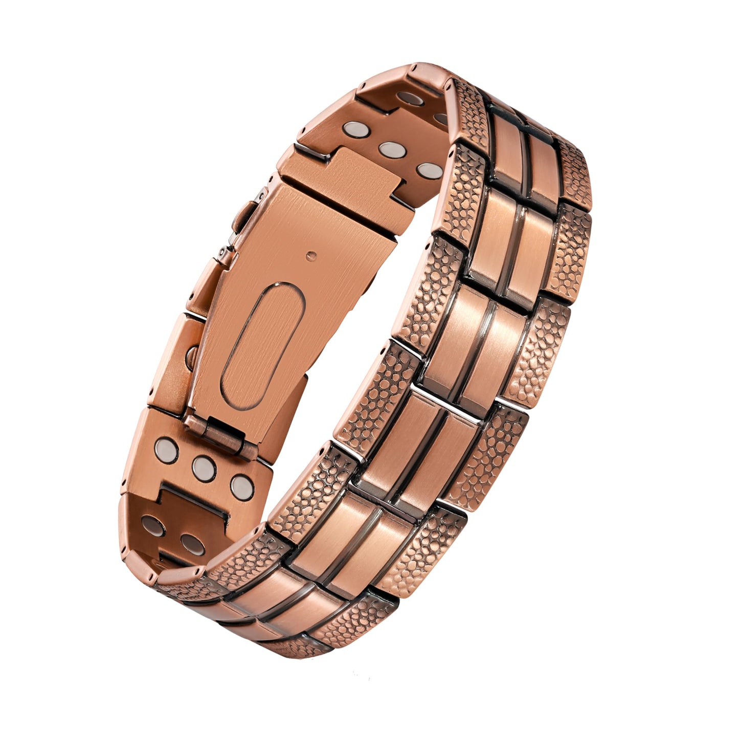 Jecanori 3X Copper Bracelet for Men, Mens Magnetic Copper Bracelets with Premium Fold-Over Clasp Included Adjustable Tool