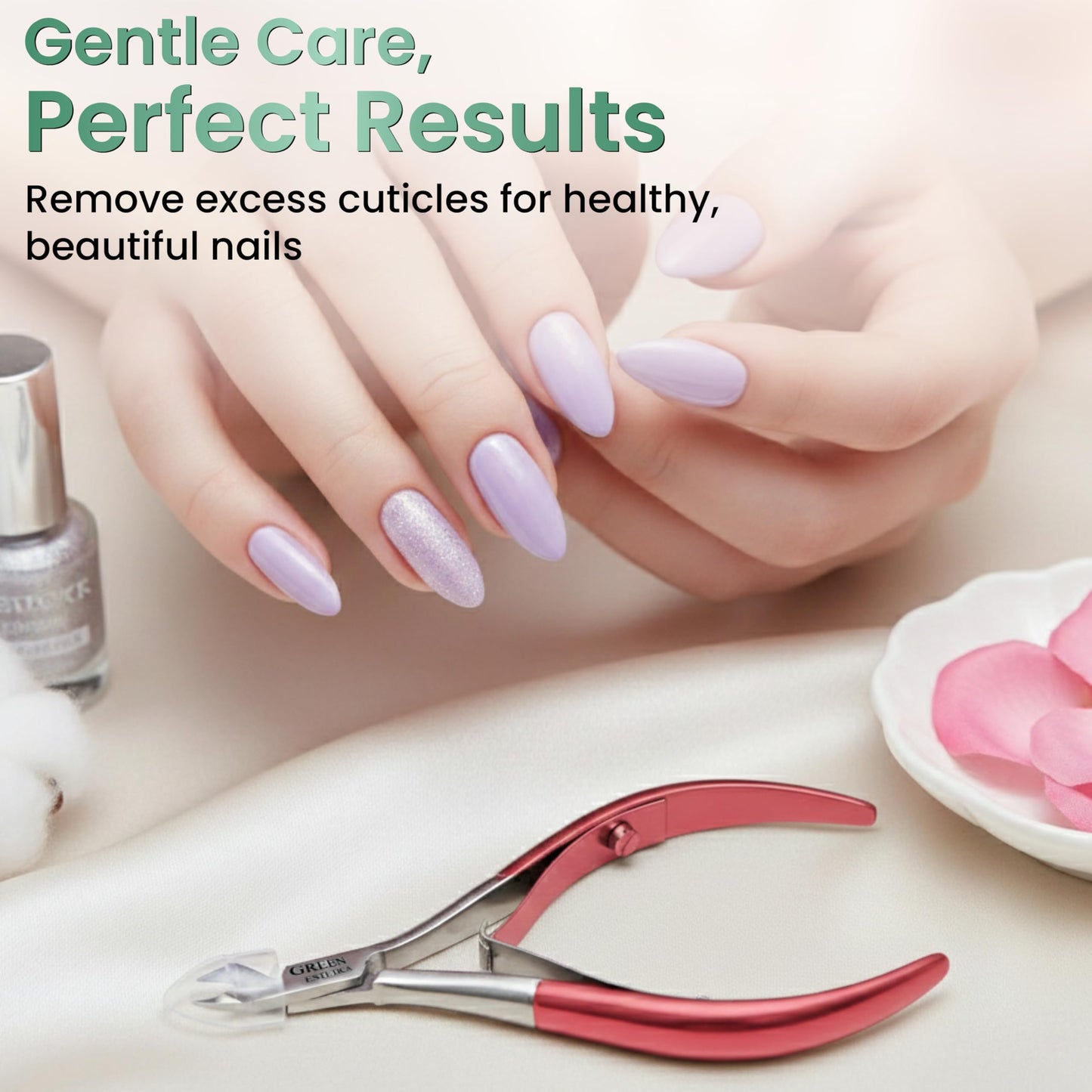 Professional Cuticle Trimmer Nail Cuticle Cutter Stainless Steel Cuticle Nippers with Sharp Blades of Cuticle Remover Clippers Manicure Tools Double Spring for Nail Care Pedicure Nail Tools (Red)