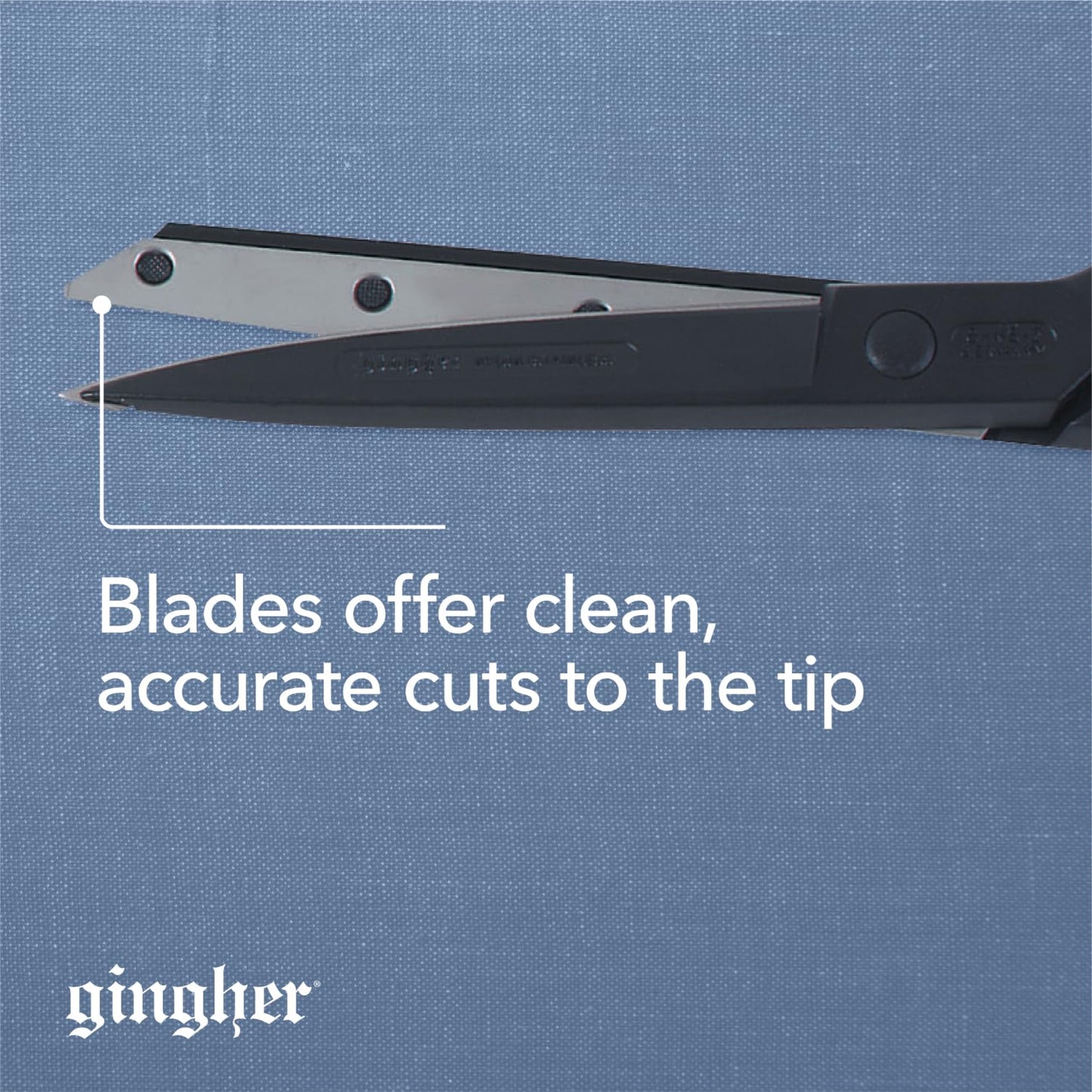 Gingher Featherweight Bent Handle Scissors - 8" Stainless Steel Shears - Sharp Fabric Scissors - Black