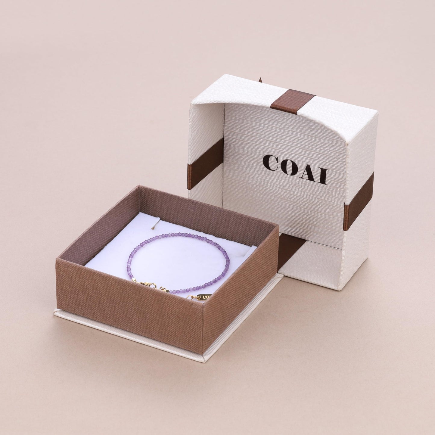 COAI Women's Dainty Crystal Bracelet Birthstone Amethyst Bracelet for Women 2mm