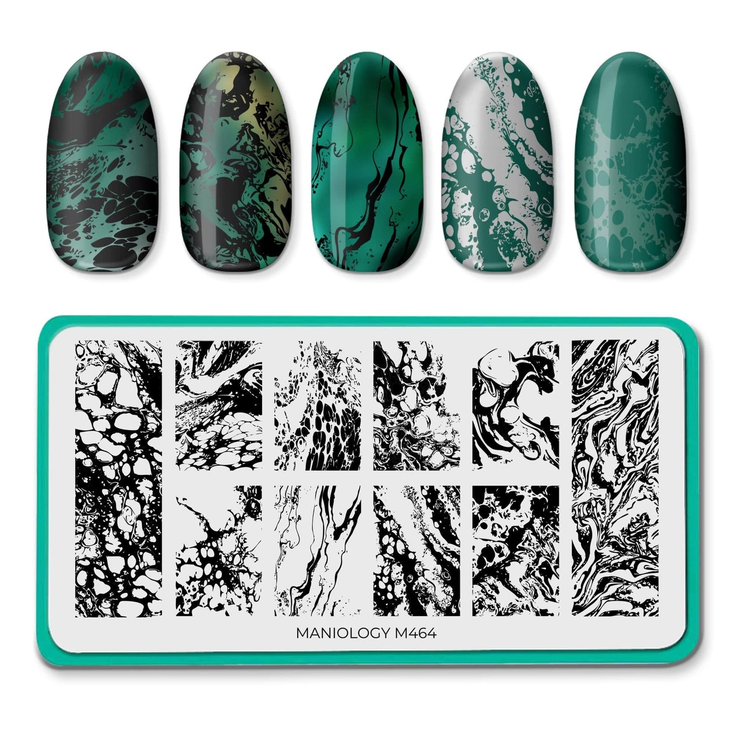 Maniology Fluid Art Nail Stamping Starter Kit | Water Marbling-Inspired Patterns & Easy Marble Designs DIY Manicure Nail Art Set – Includes Stamping Plate, Polish, Top Coat, Stamper & Scraper Card