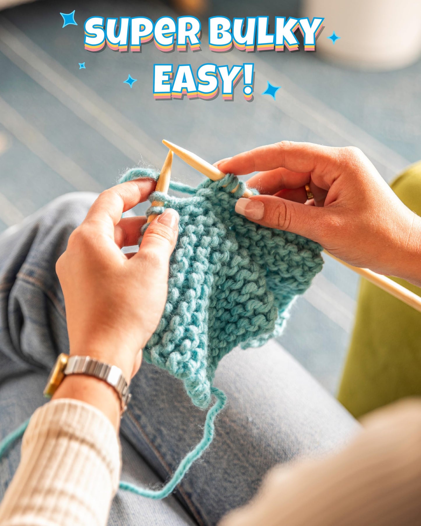 Complete Knitting Kit for Beginners - Learn to Knit Kit with Knitting Accessories Like Thick Beginner Yarn, Bamboo Needles for Beginners & More - Includes Video Tutorials & Written Guide