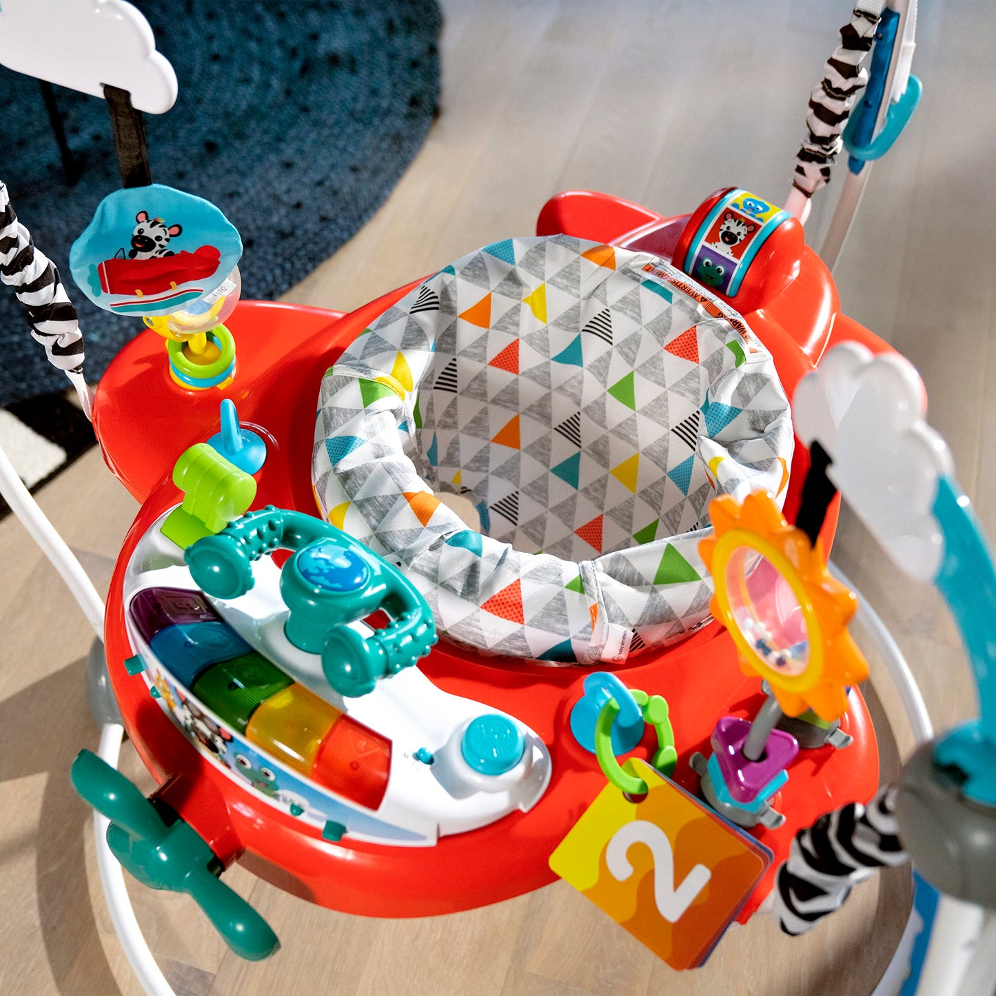 Baby Einstein Ocean Explorers Airplane Adventure 2-in-1 Interactive Baby Jumper Activity Center with Lights Ages 6 Months +, Max Weight 25 lbs., Unisex
