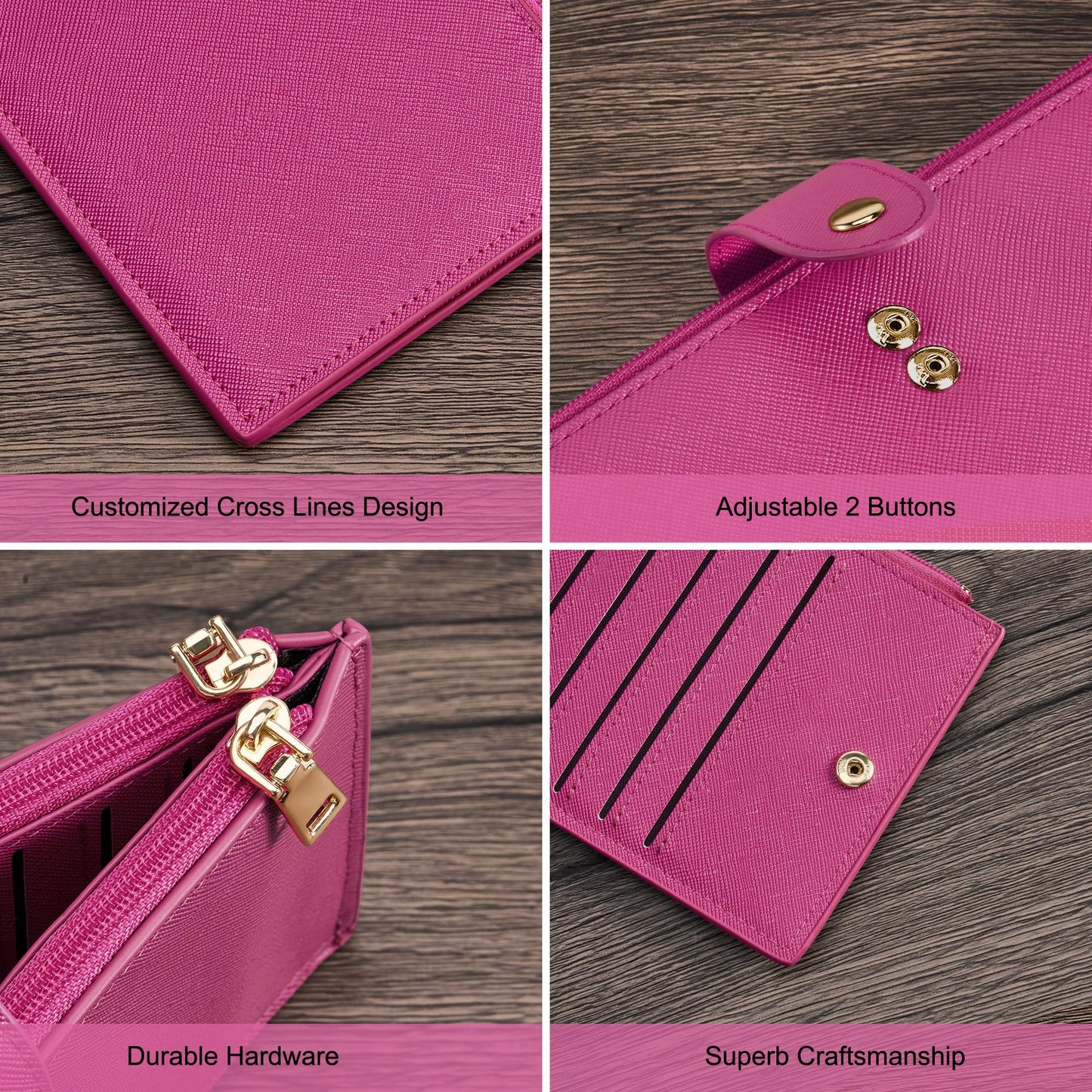 Travelambo RFID Wallet Women Large Size Bifold Multi Card Wallet Case with Zipper Pocke Credit Card Holder for Women