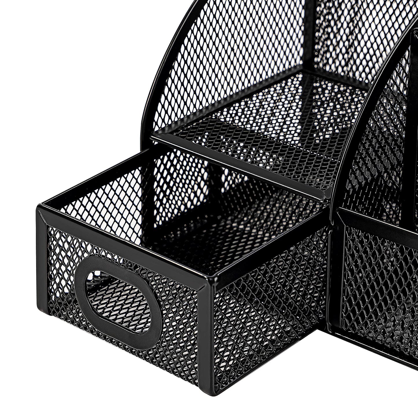 Amazon Basics Pen Holder and Desk Organizer, Office Supplies Storage Caddy, 9.1" x 5.9" x 5.5", Black