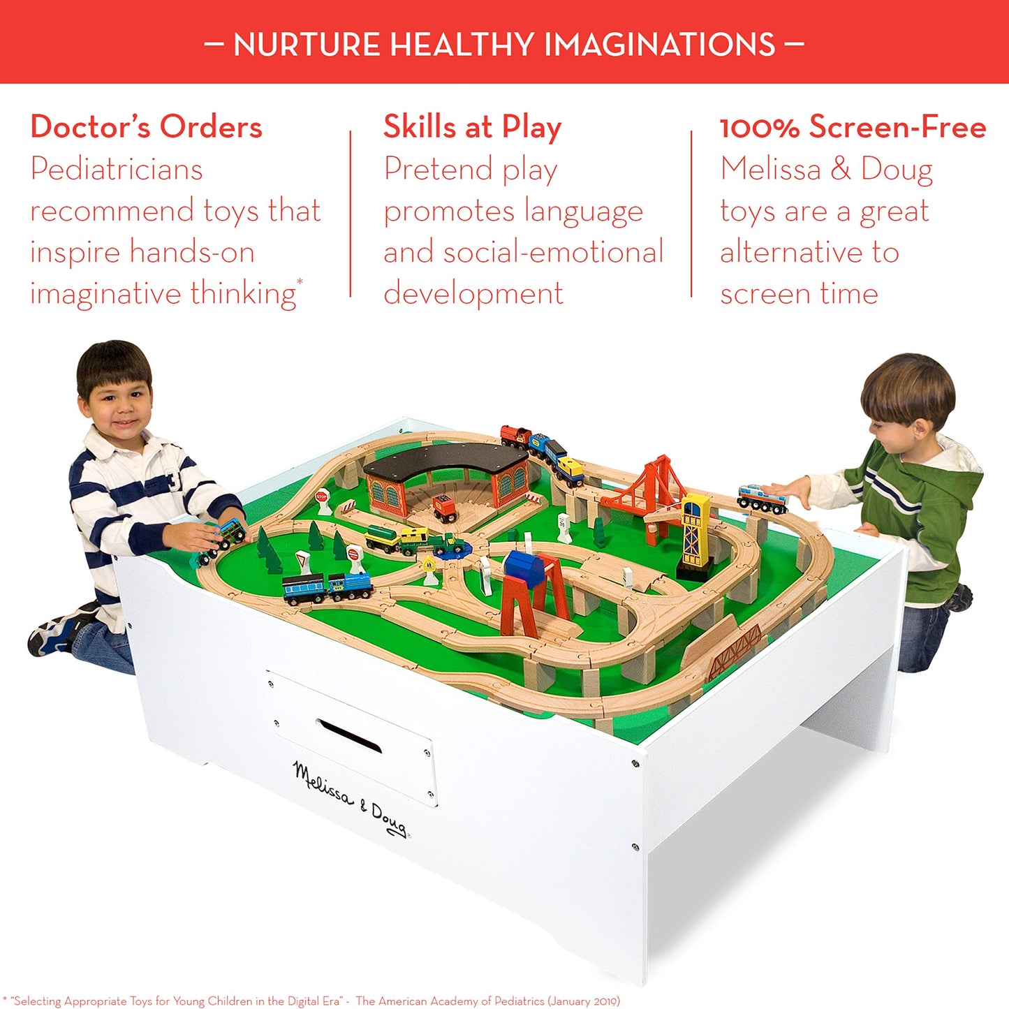 Melissa & Doug Deluxe Wooden Multi-Activity Play Table for Playroom