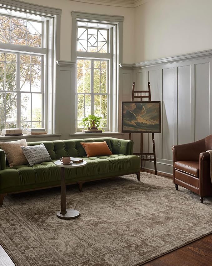 Loloi Magnolia Home by Joanna Gaines Mona Collection MOA-01 Cocoa/Stone 8'-10" x 12' Area Rug