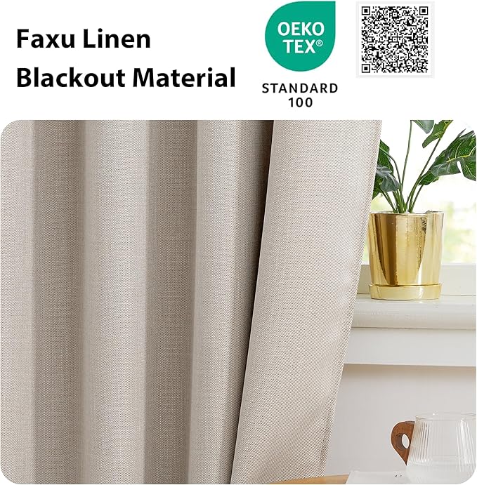 NICETOWN Valances for Bedroom, Farmhouse Windows Blackout Thermal Insulated Valance Tiers for Living Room Short Curtains for Loft Basement Window Covering, 34" W x 36" L, Angora, 2 Panels