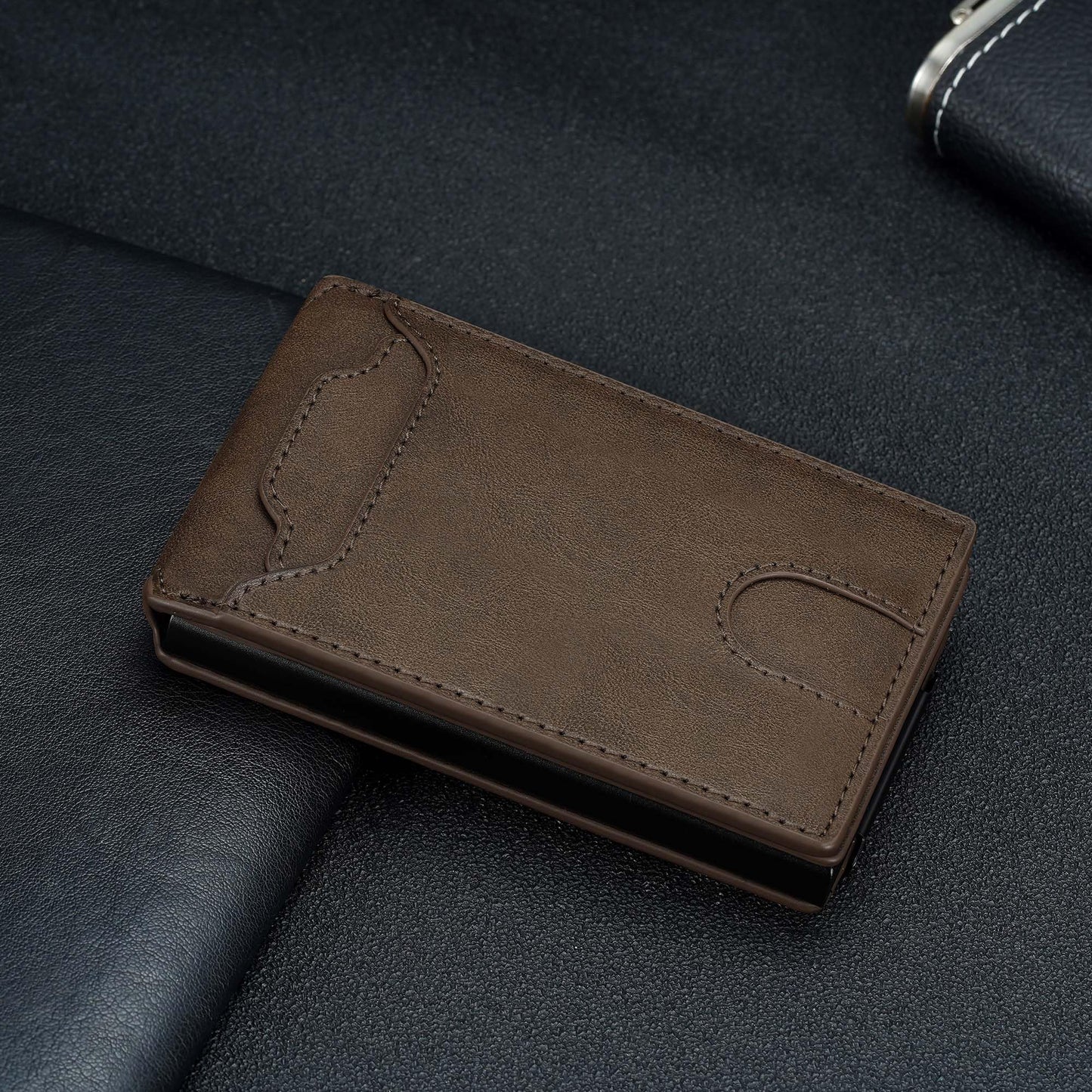 Card Wallet for Men Slim Minimalist: Smart Pop Up Wallets with Money Clip - RFID Front Pocket Credit Card Holder - Gift for Men Husband