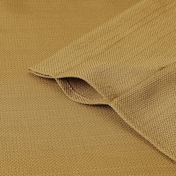 Chyhomenyc Gold Curtains 78 Inch Length 2 Panels Set, Faux Linen Textured Light Filtering Soft Airy Farmhouse Curtain Drapes for Living Room Bedroom, 40Wx78L