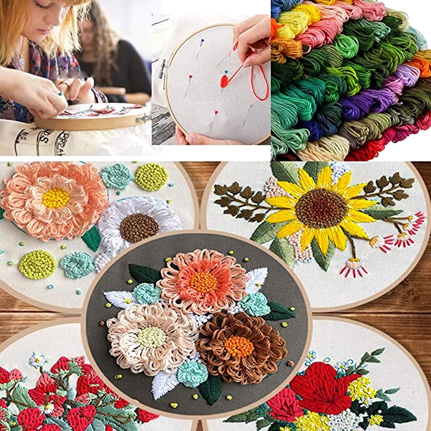 YITOHOP 200pcs+ Embroidery Floss kit, Friendship Bracelet String Kit with Organizer Box-Included 100pcs Friendship Bracelet Floss Thread,Cross Stitch Kits Xmas Gifts