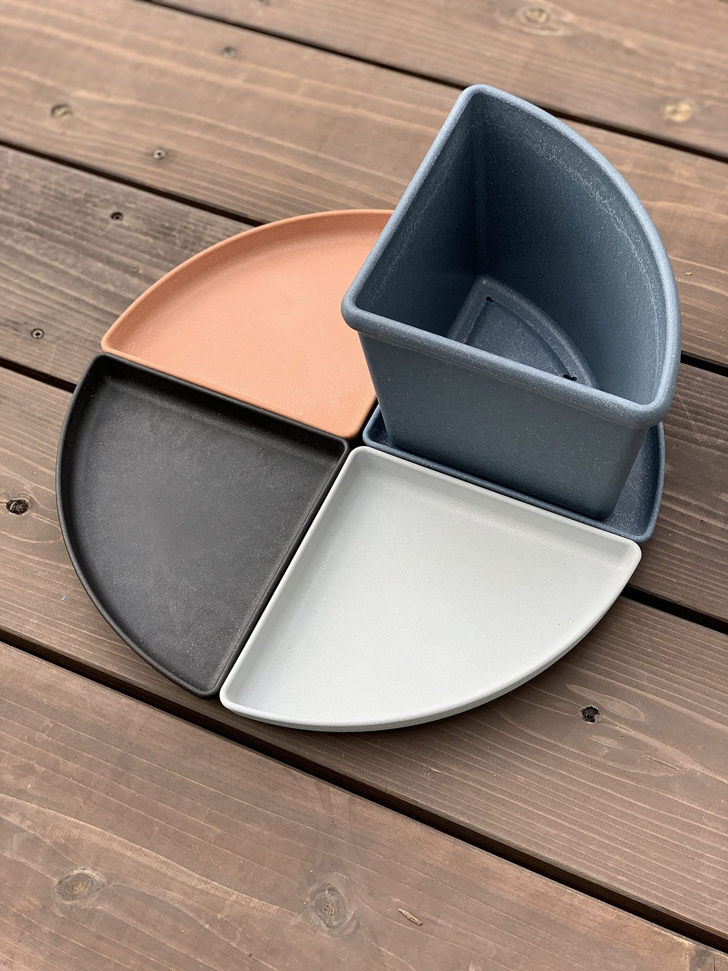 Yahata Kasei 243069 Eco Pot/Corner Eco Plate, 260, Navy, Arble Hachiman Gardens: arble, Made in Japan