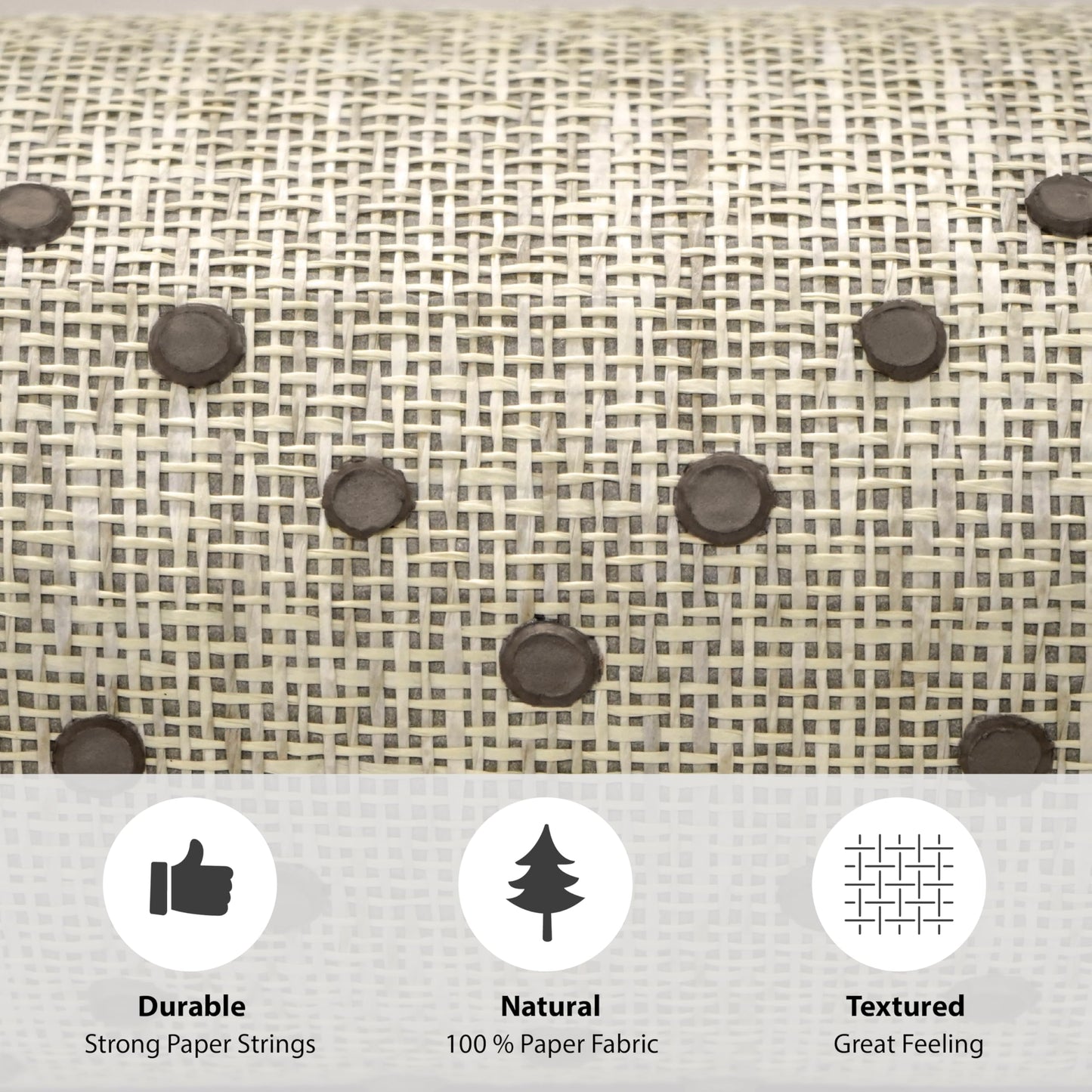 Ansehan Hand-Crafted Wallcovering HA3002 Droplets 36" W x8 Yard L Textured, Modern, Non Prepasted Natural Home Décor for Living Sapce, Beige, Light Wheat/Grey Brown