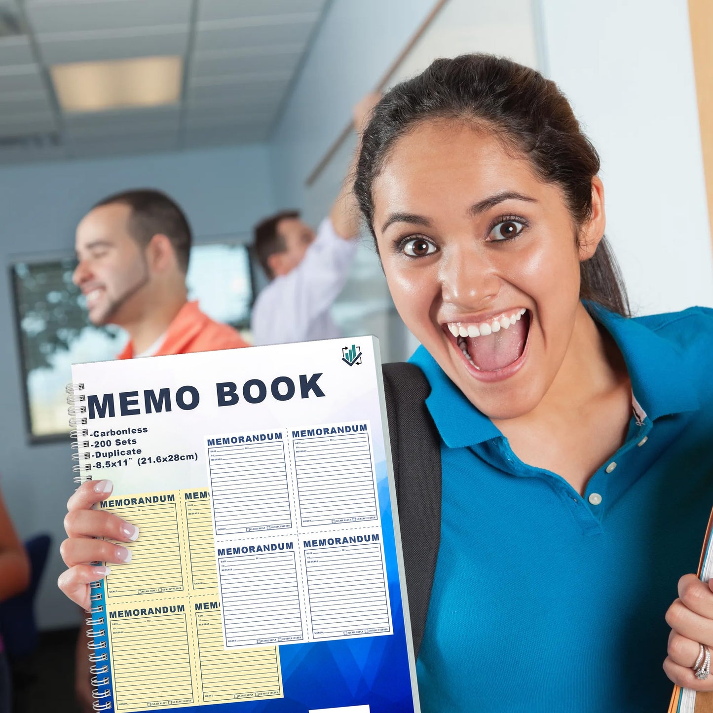 LKTHSEEK Memorandum Forms Book 200 Sets Carbonless 2-Part Duplicate Memo Book 8.5x11 Inches Spiral Bound With Tear Off Line Suitable For Office Or School