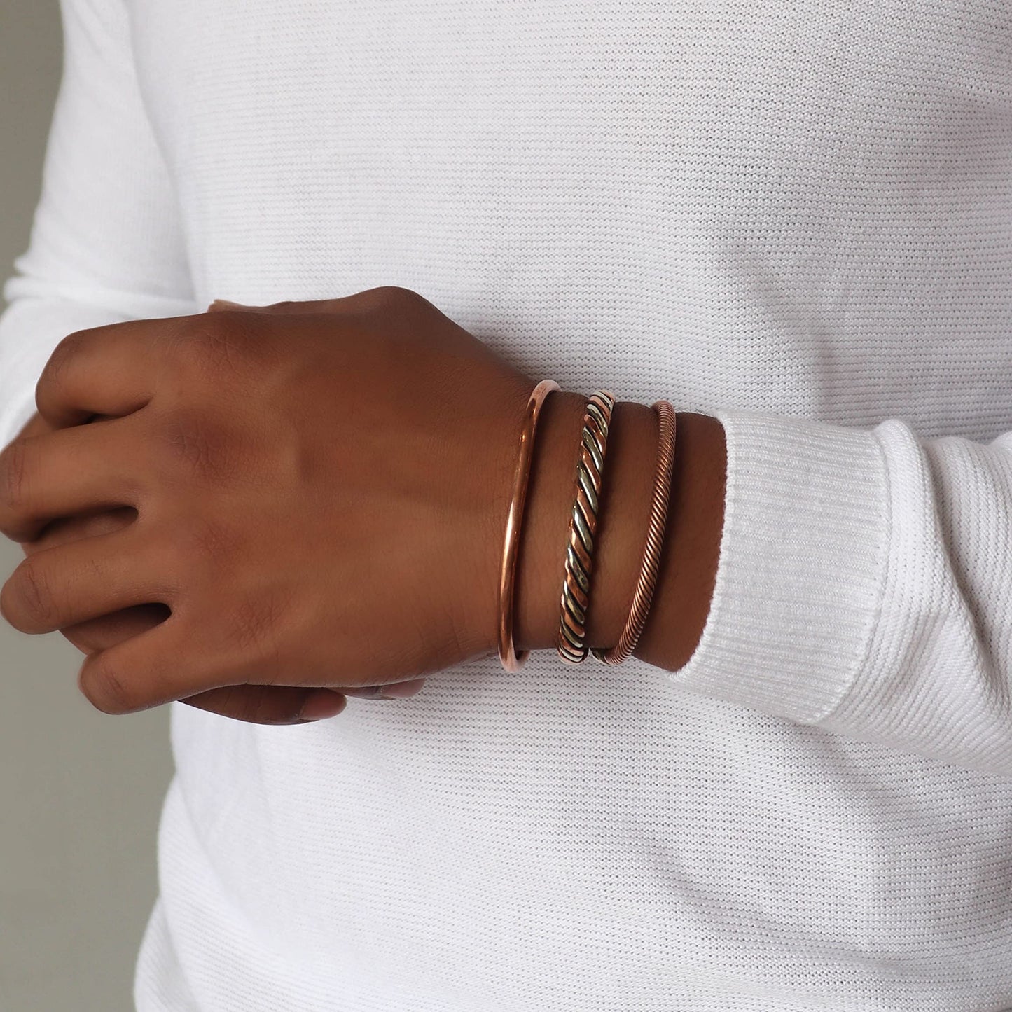 Coppervast Copper Bracelets- for Men and Women | Set of 3 with Gift Box | Valentine's Day Gift for Men & Women | Handmade 100% Copper