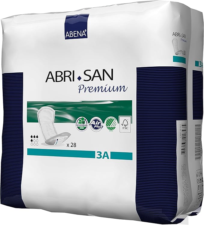 Abena San Premium Incontinence Pads, Light Absorbency, (Sizes 1 To 3A), Size 3A, 28 Count (Packaging May Vary)