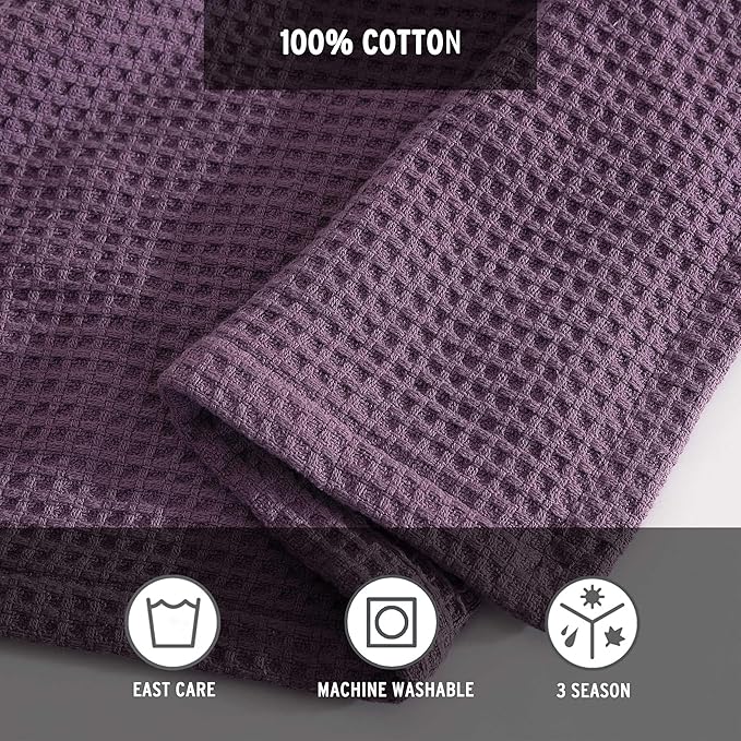 Eddie Bauer - King Blanket, Super Soft & Medium Weight, Softens Every Wash (Solid Waffle Purple, King)