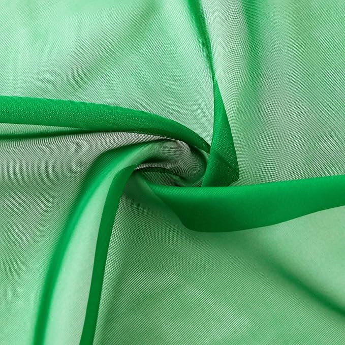 SpaceDresser Sheer Voile Window Treatment Rod Pocket Curtain Panels for Kitchen Bedroom Living Room Drapes Sunlight Filtering Privacy Semi Home Decor Assorted Colors Sizes (Green, 52 W x 96 L)
