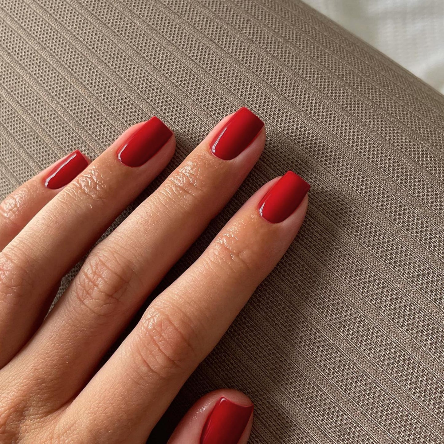 Wine Red Press On Nails Short Square, Natural Gel Nails Glue on Fall Colors 2025 Trendy Acrylic Nails Press ons Featured Protective Coat Thick Reusable Fake Nails 24Pcs Short Coffin Nails