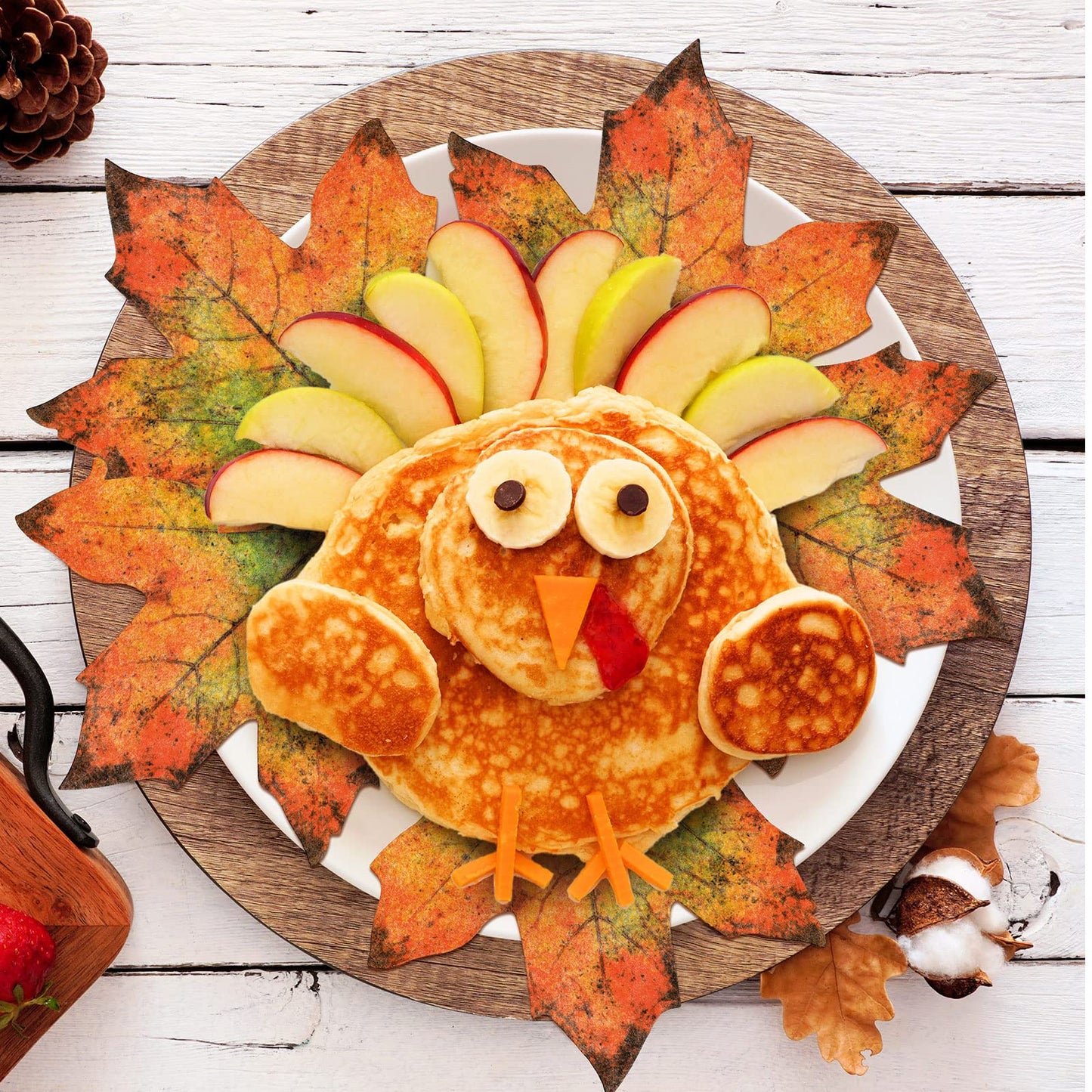 Parchment Fall Leaves Thanksgiving Cheese Paper Parchment Leaves Decorative Paper for Plate Table Charcuterie Boards Food Serving Decoration (100 Pcs)