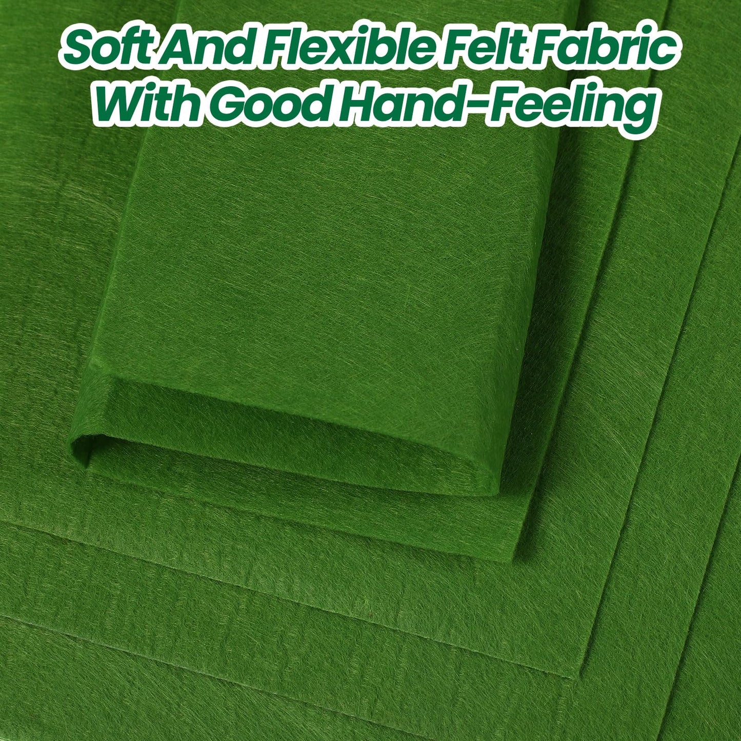 Peryiter 150 Pcs Green Felt Fabric Sheets Bulk for St. Patrick's Crafts 12 x 12 Inch 1.4 mm Day Thick Stiff Felt Sheets Square Assorted Fabric Square for Crafting Sewing School DIY