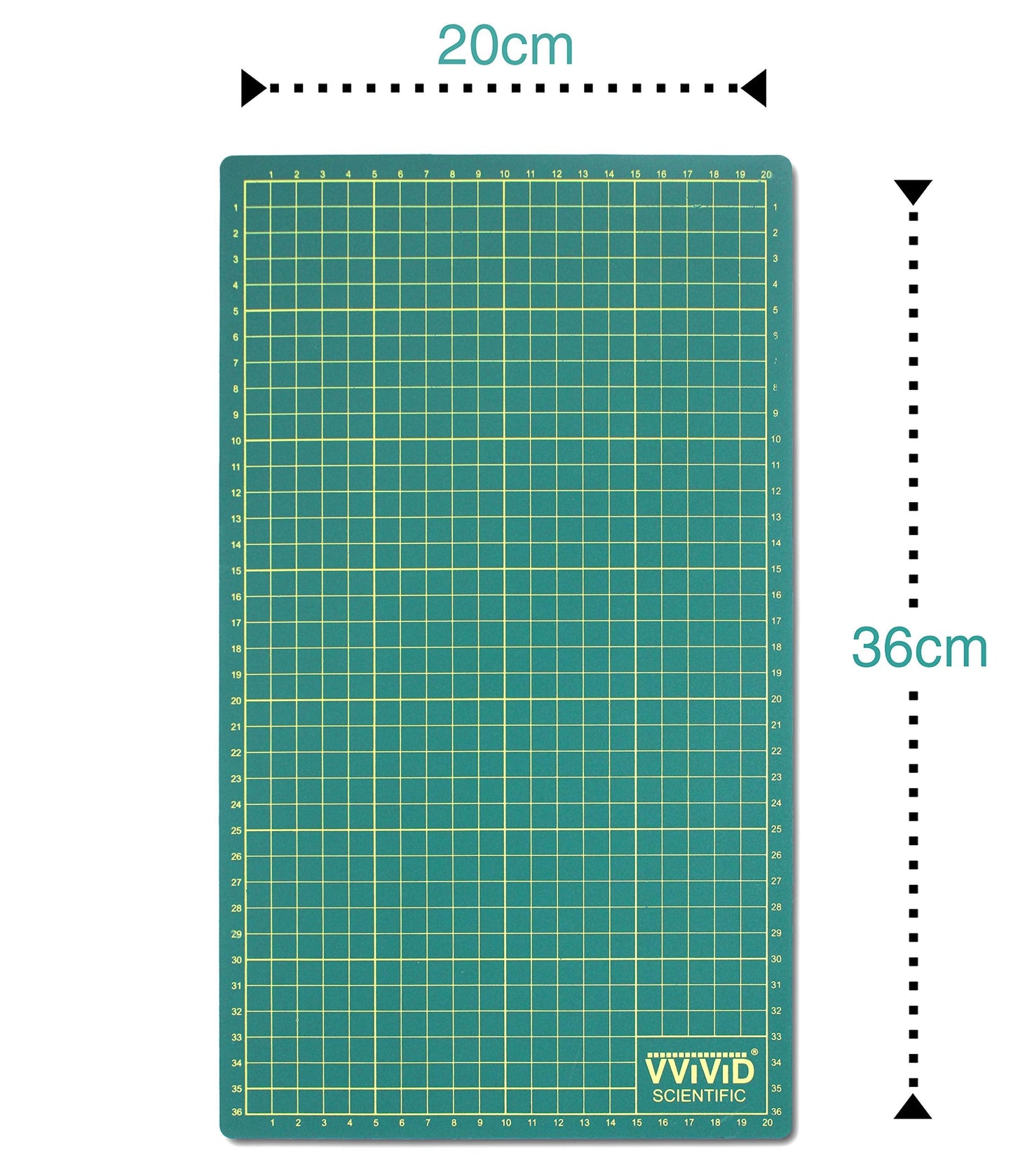 VViViD Green Self-Healing 14 Inches x 8.25 Inches Gridded & Ruled Cutting Mat For Arts, Crafts & Drafting Including Multi-Use Toolkit