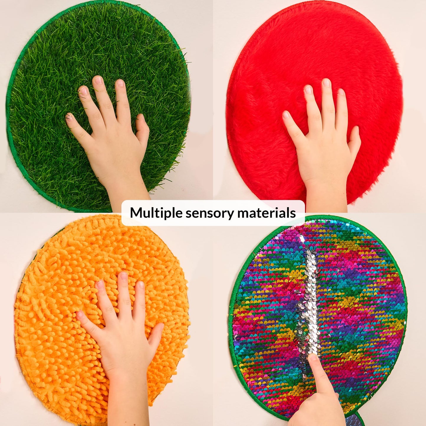 Sensory Wall Panel for Kids | Touch, Feel & Learn | Caterpillar Sensory Room Toys | Activity Play Panels | Wall Busy Board | Calm Down Corner Equipment | Flip Sequin Fabric | For Autism, ADHD, Anxiety