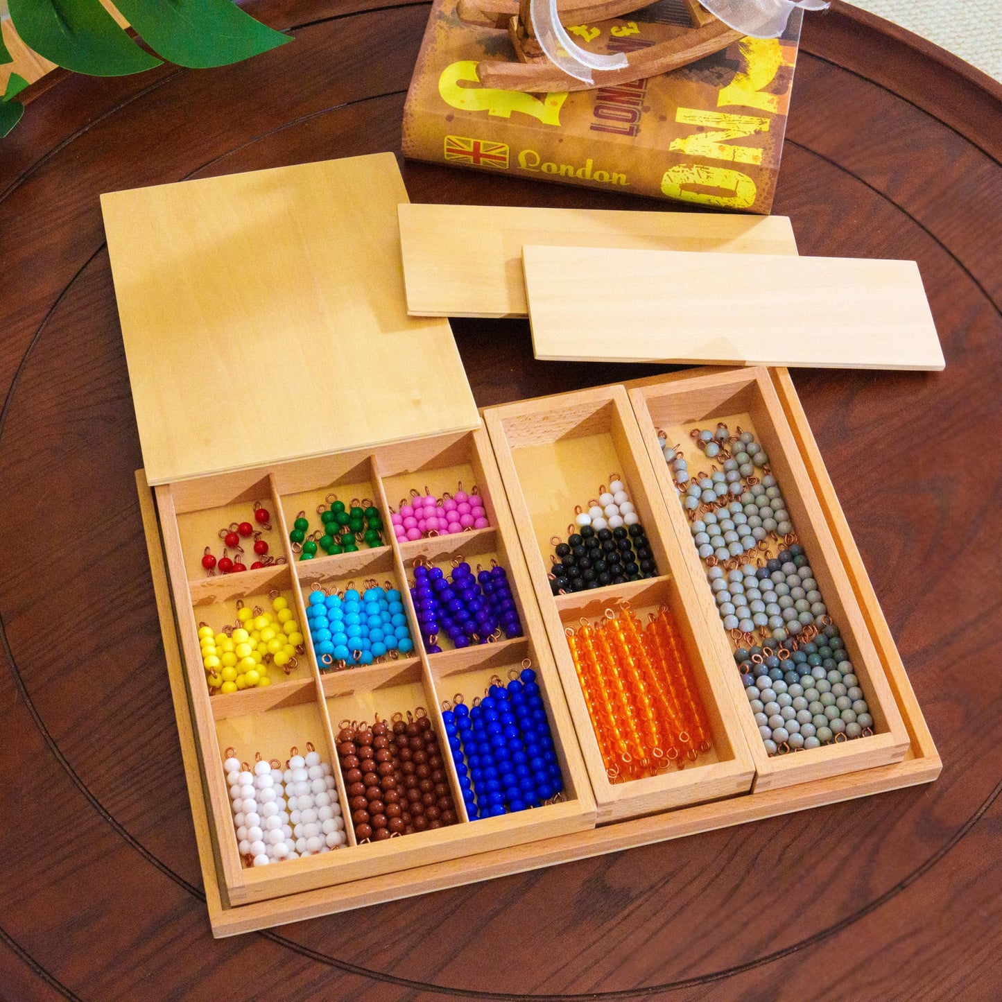 Premium Montessori Math Kit 3| Complete 12-in-1 Curriculum Set for Ages 3-12 | Stamp Game, Bead Boards, Snake Games, Clock & More | Homeschool & Classroom Materials | 12.2 kg/27lbs (Math Series Kit 3)