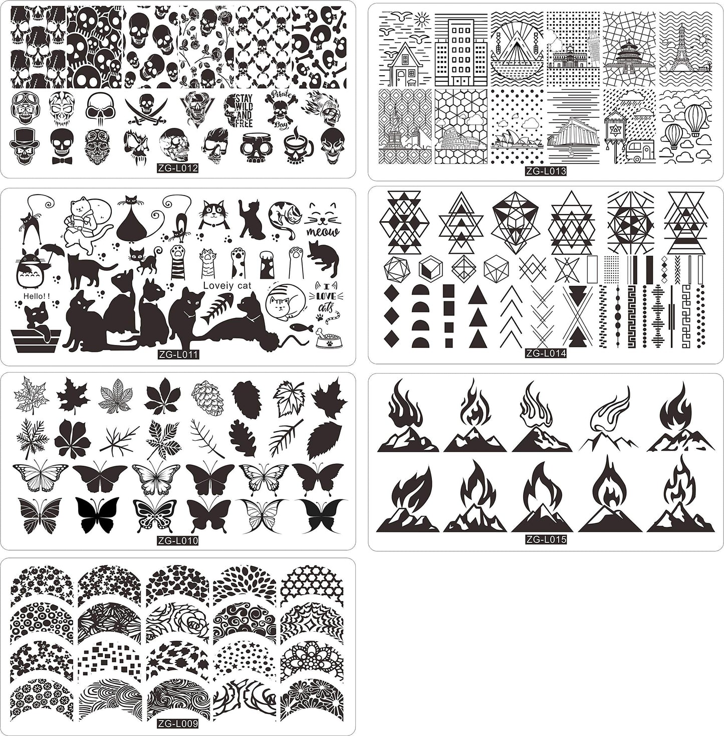 BeautyLeader 20 Pcs Nail Stamp Plates Set 15 Nail Art Plate 2 Stamper 2Scraper 1storage Bag Nails Art Stamping Plate Scraper Stamper Set Leaves Flowers Animal Nail Image Plate