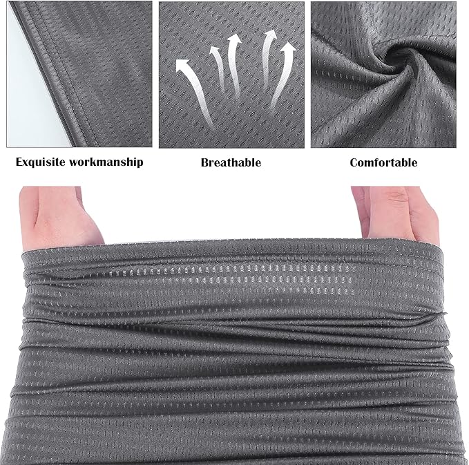 Geyoga 6 Pieces Winter Face Mask for Men UV Protection Mask Sunscreen Breathable Windproof Neck Gaiters Scarf Fishing Cycling Running (Dark Gray, Light Gray)