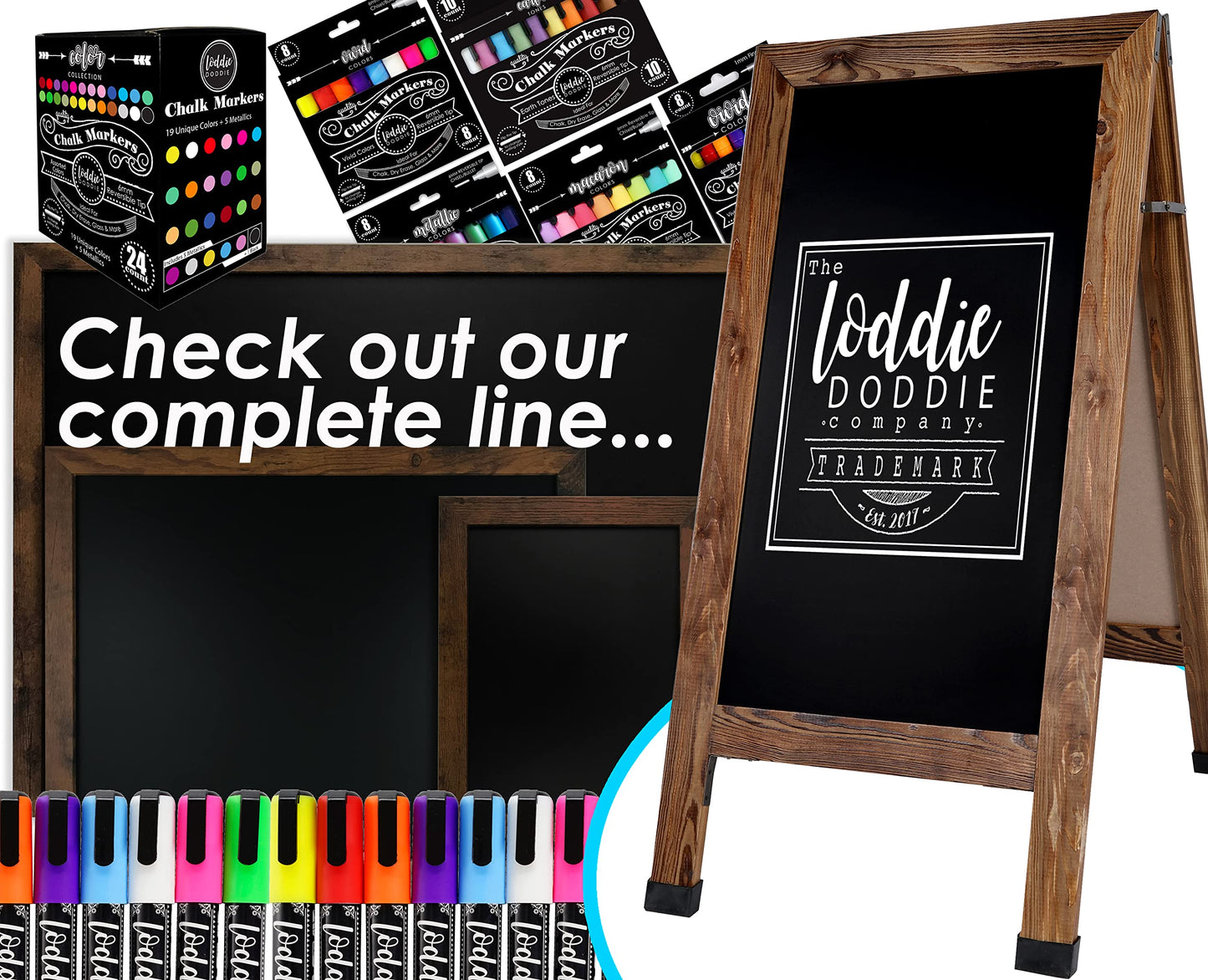 Loddie Doddie Magnetic Whiteboard - 24 x 36 in Rustic Wood Frame - Magnetic Dry Erase Board for Wall - Big White Board for Home Office - Built-in Marker Tray & Message Center