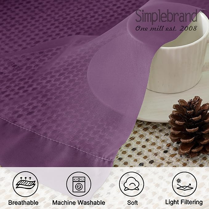 Simplebrand Plum Purple Sheer Curtains 72 Inches Long 2 Panels for Living Room, Rod Pockets Airy Window Treatments Voile Sheer Curtains Panels Lightweight for Front Back Patio Glass Door, 42" Width