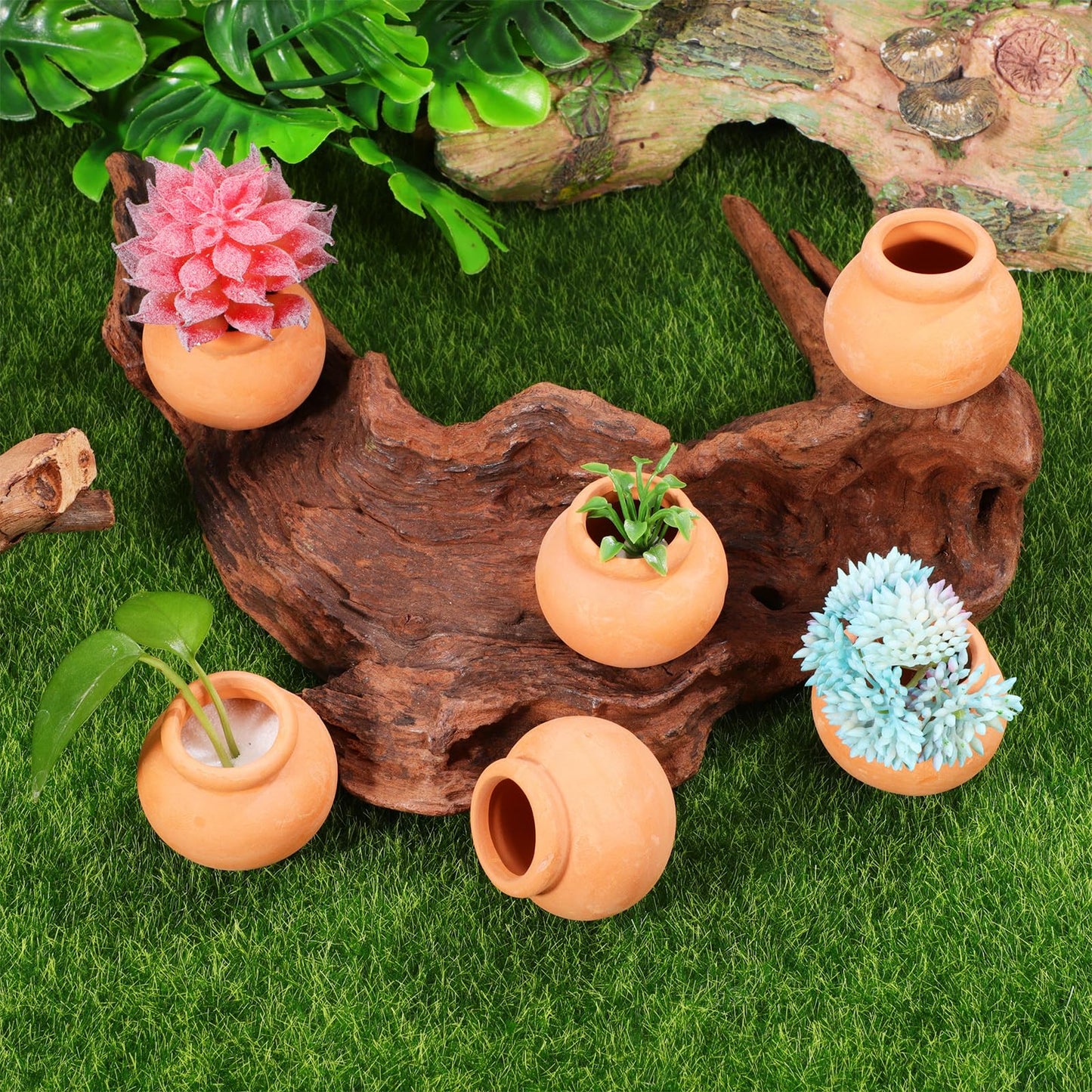 Toddmomy Mini Clay Pots 6Pcs Mini Terracotta Clay Pots Pottery Planter Miniature Flower Containers for Succulent Plants, DIY Garden, Dollhouse and Home Decor