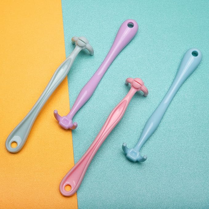 Design Colorful Floss Holder Reusable Dental Floss Handle Adults and Kids NO-Waste Floss Picksfloas Holder Flosser (PinkBlueGreenYellowPurpleLightpink)