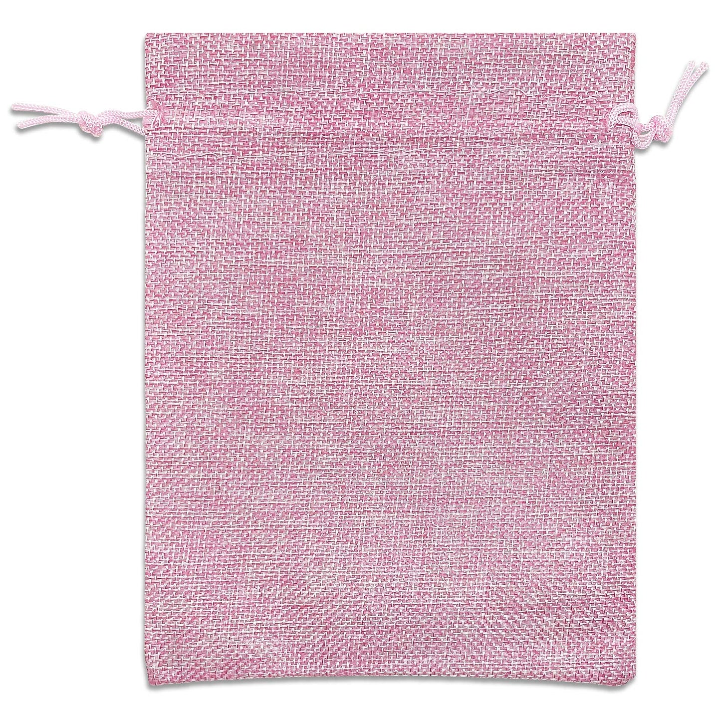 12-Pack 5.5x7.75 Natural Burlap Gift Bags w. Drawstring (Hot Pink, Medium) for Party Favors, Presents or DIY Craft by TheDisplayGuys