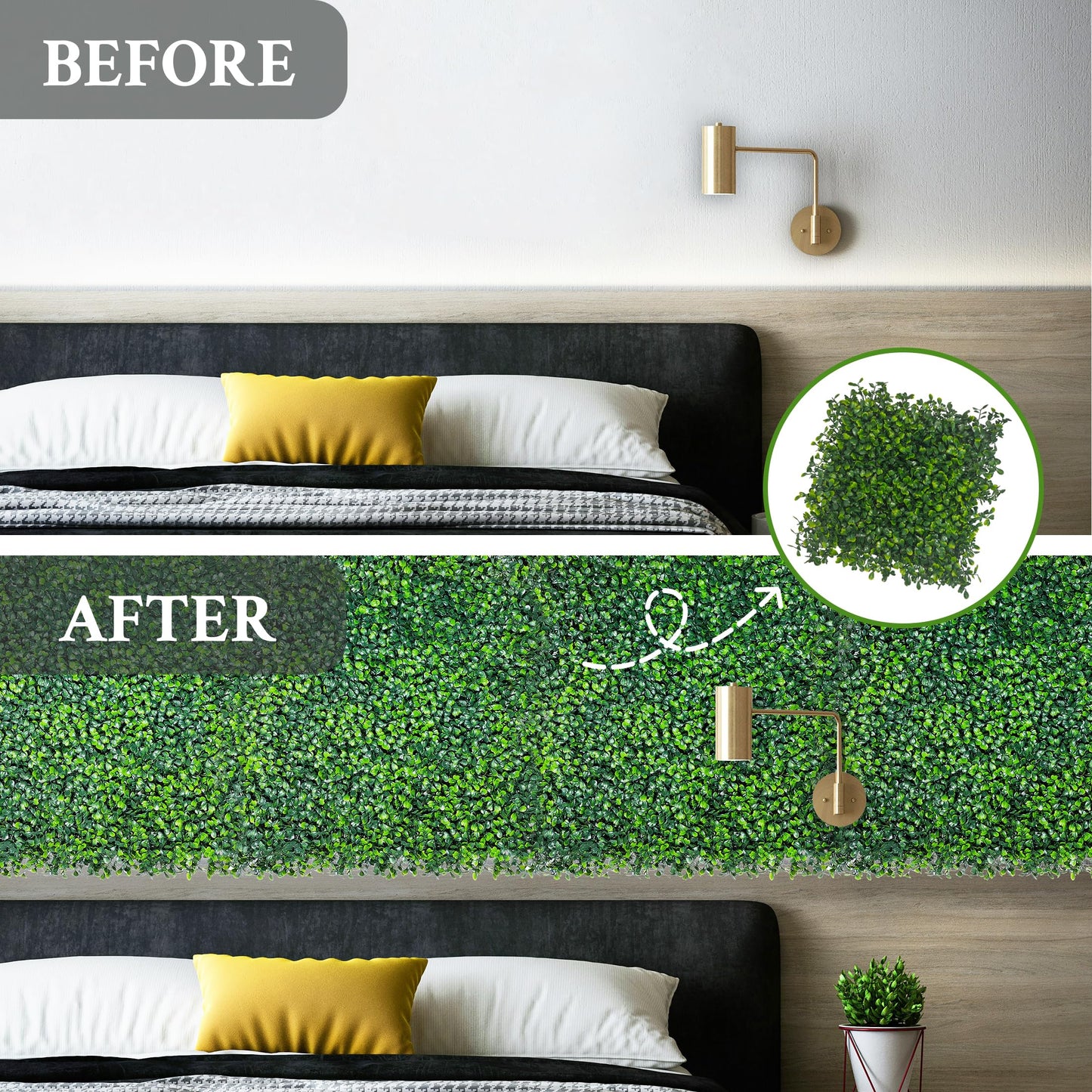 DOPGIB Artificial Grass Wall Panel,10"x 10"(12P) 4-Layer Leaf UV-Anti Greenery Faux Boxwood for Indoor,Outdoor Patio Balcony Privacy & Ivy Fence Covering Privacy, Garden, Backyard Wall Backdrop Decor