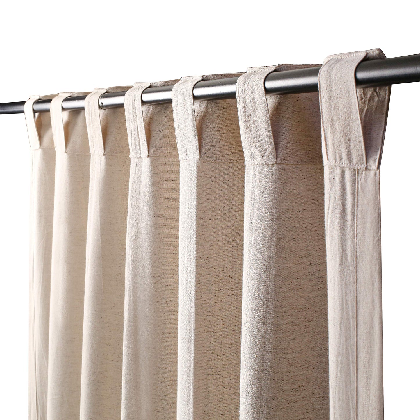 Bedding Craft Natural Taupe Linen Tab Top Curtains – Set of 2, 50x84 Long, Natural Flax Linen Drapes, Window Curtains