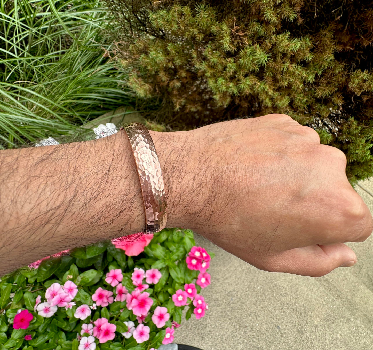 Healing Lama™ Hand Forged 100% Copper Bracelet. Made with Solid and High Gauge Pure Copper. (Hammered)