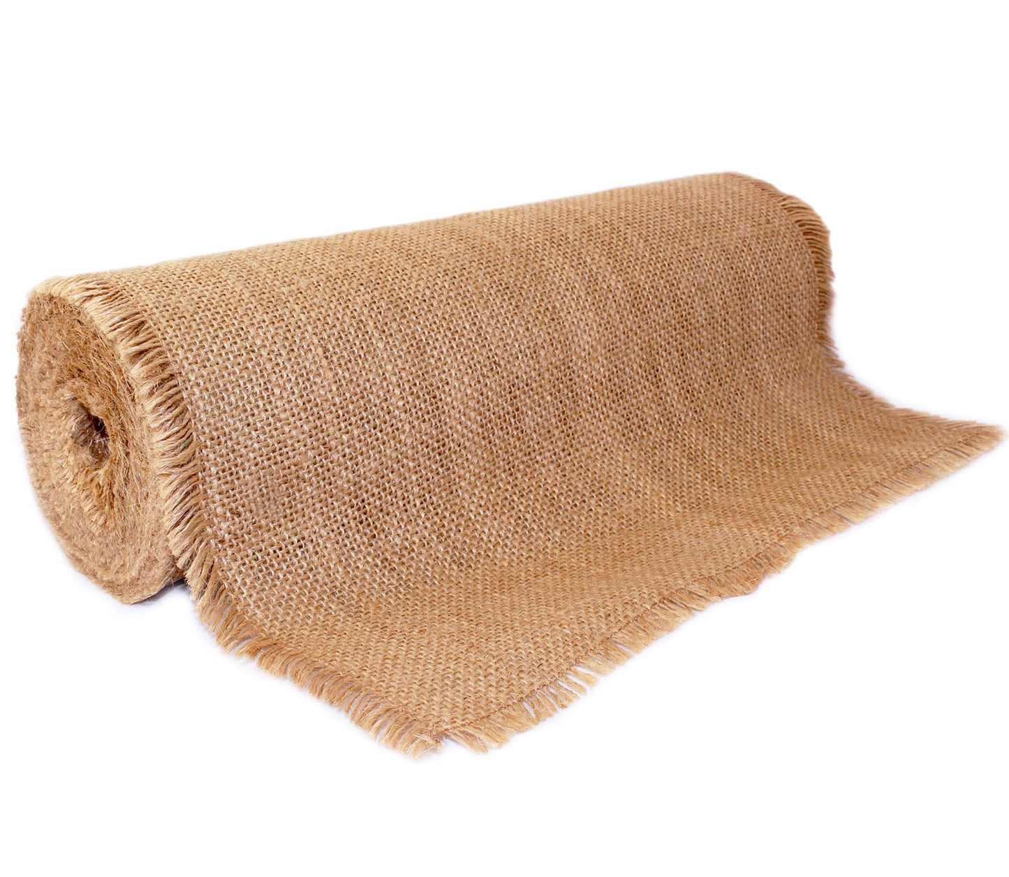 12" x 10yd Fringed Edge No-Fray Burlap Roll = 3-5 DIY Table Runners with Fringed Edges ~ Perfect for Weddings, Placemat, Crafts. Decorate Without The Mess!