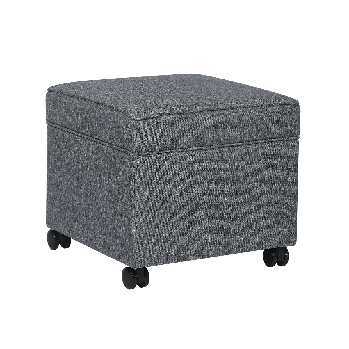 17.5" Square Fabric Ottoman with Storage