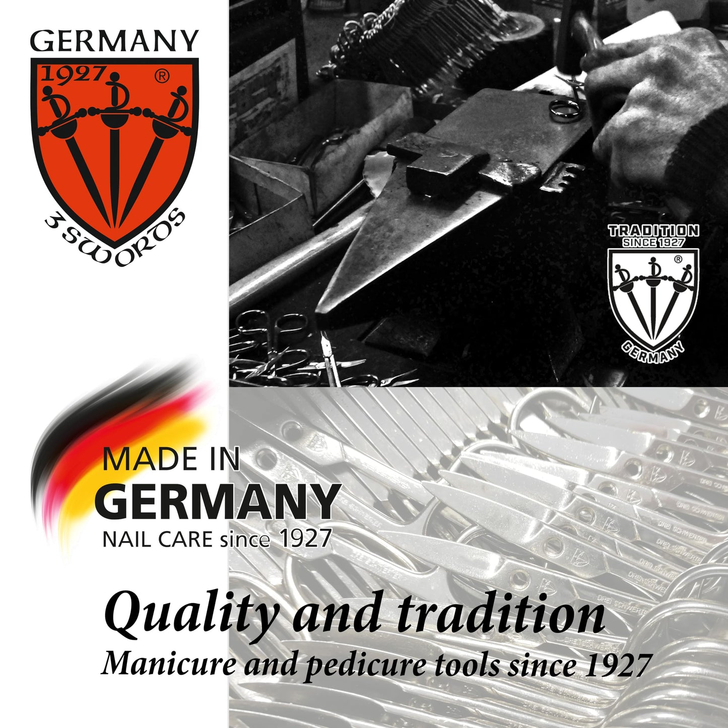 3 Swords Germany - Embroidery Scissors, Stork Scissors Shears for Art Work, Daily Use in Household, Sewing, crocheting, Art Work, Craft, needle work with black Synthetic Leather case