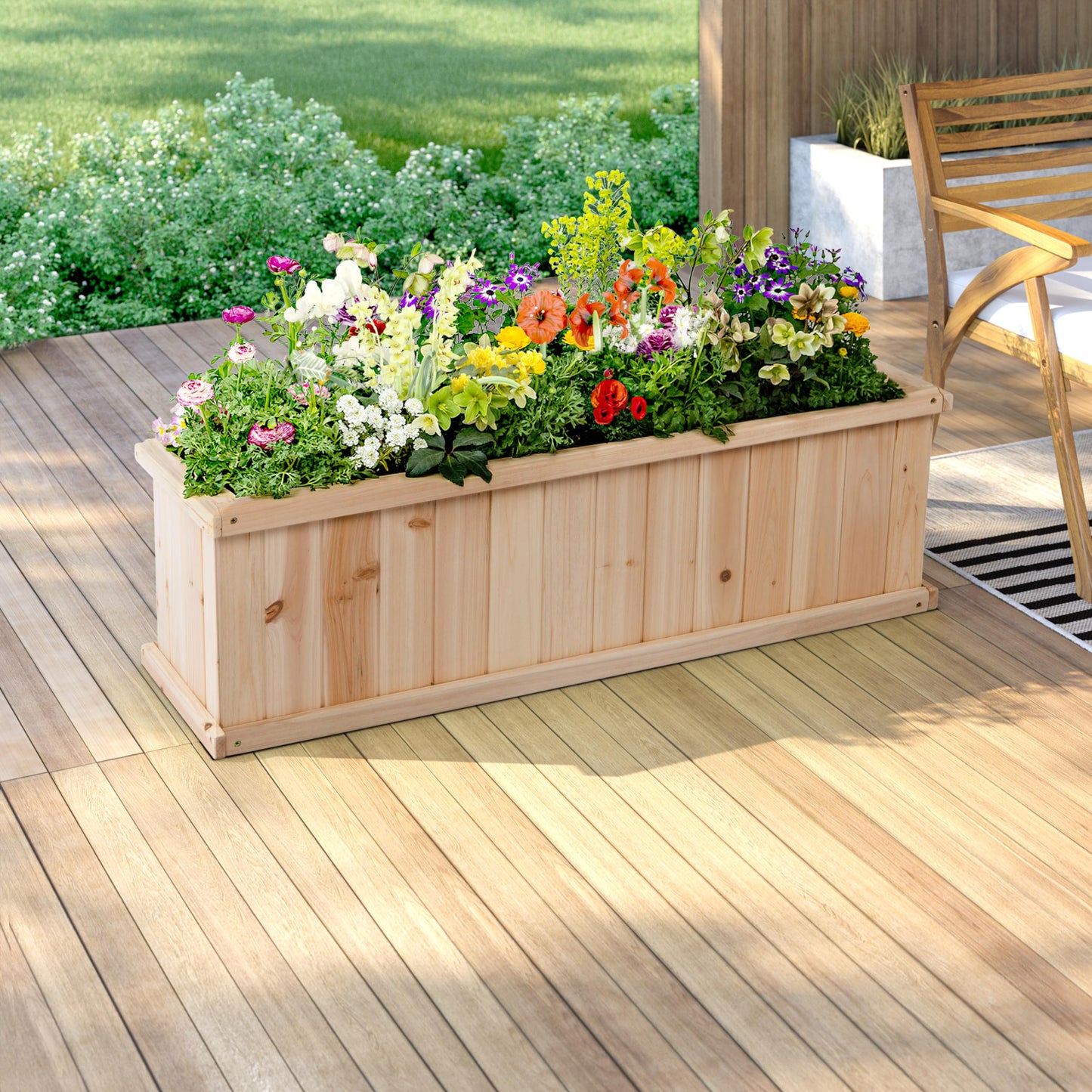 Shine Company Premium Cedar Raised Garden Bed, Planter Box for Vegetables, Flowers, or Herbs 40" L x 12" D x 12" H