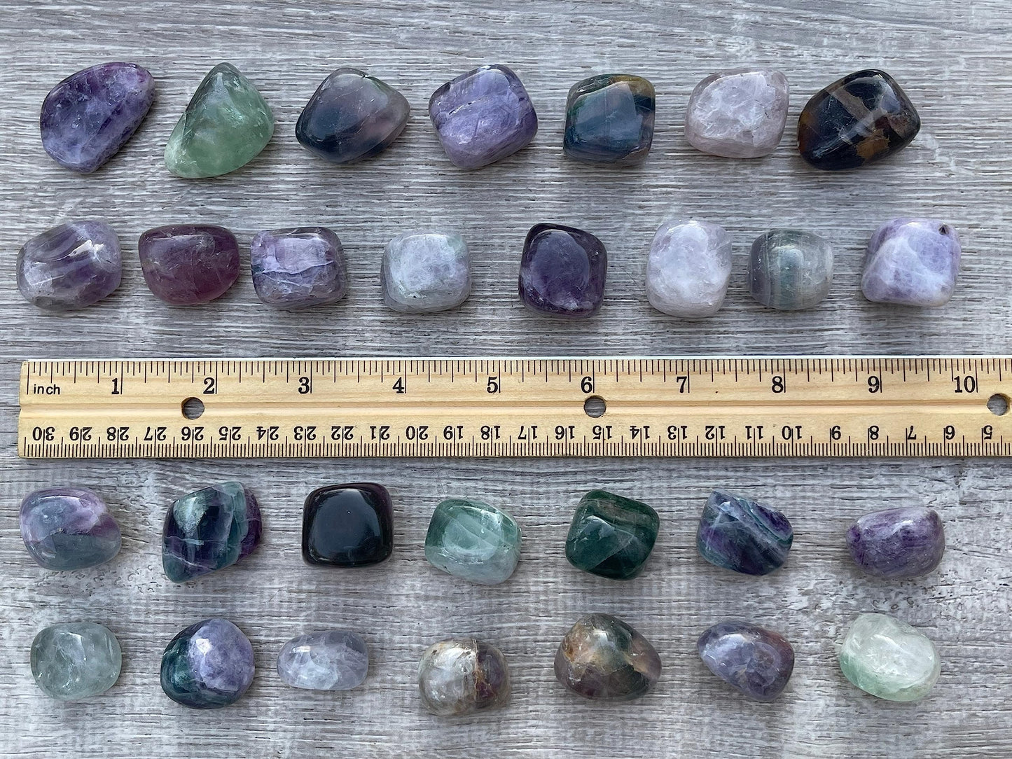 GAF TREASURES 5 Pcs Rainbow Fluorite Tumbled Stones, Polished Natural Rainbow Fluorite Gemstone, Rainbow Fluorite Healing Crystals (Rainbow Fluorite)