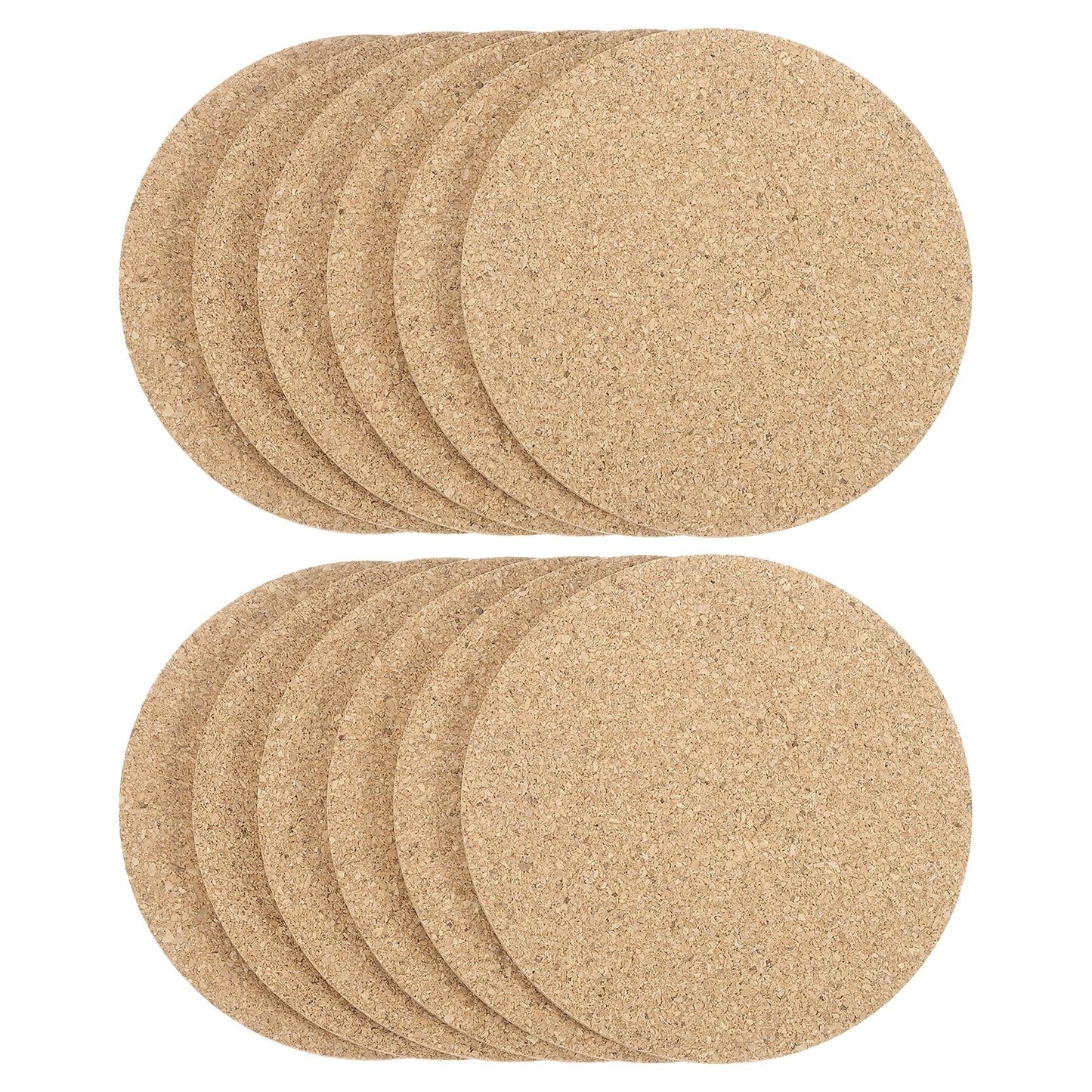 HARFINGTON 12pcs Cork Coasters 3.5 Inch 0.2 Inch Thick Non-Slip Heat-Resistant Round Absorbent Blank Coasters Reusable Wooden Coffee Coaster for Drink Home Office Bar DIY Crafts