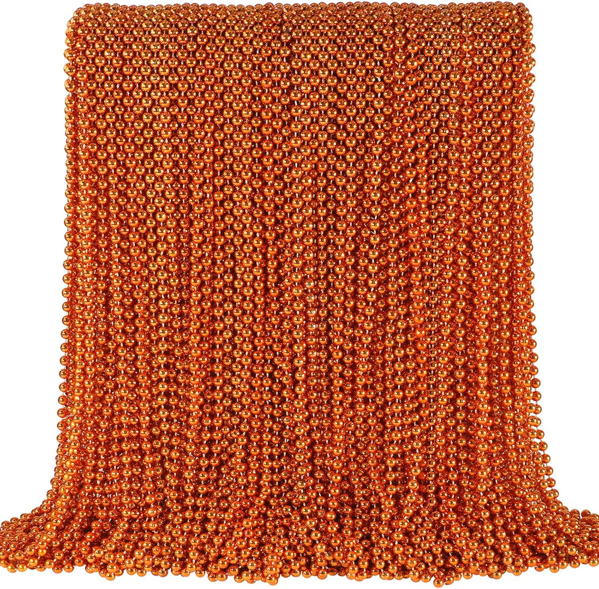 SHAOQINLIN 144 PCS Orange Bead Necklace, Orange Mardi Gras Beads, Halloween Necklaces, 33 Inch Party Beads Necklace Round Beaded Necklace for Mardi Gras, Christmas, Halloween