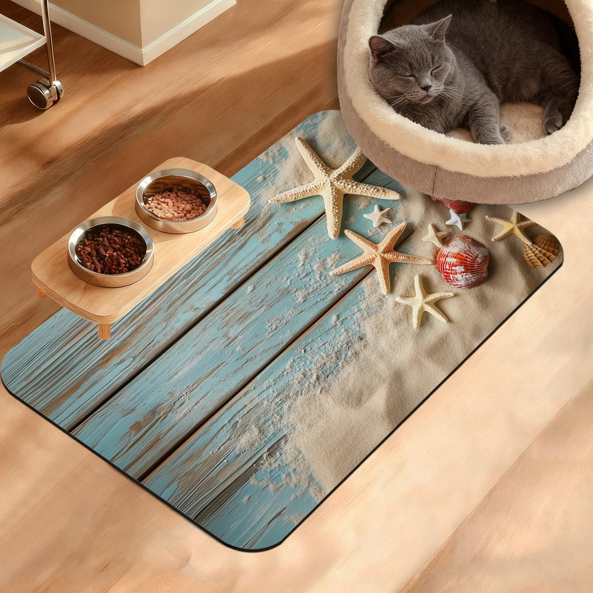 Tropical Palm Dog Food Mat,Exotic Leaves Floral Absorbent Pet Feeding Mat for Food and Water Bowl,Quick Dry Dog Placemat Non Slip Rubber Backing Waterproof Pet Supplies 16" x 24"
