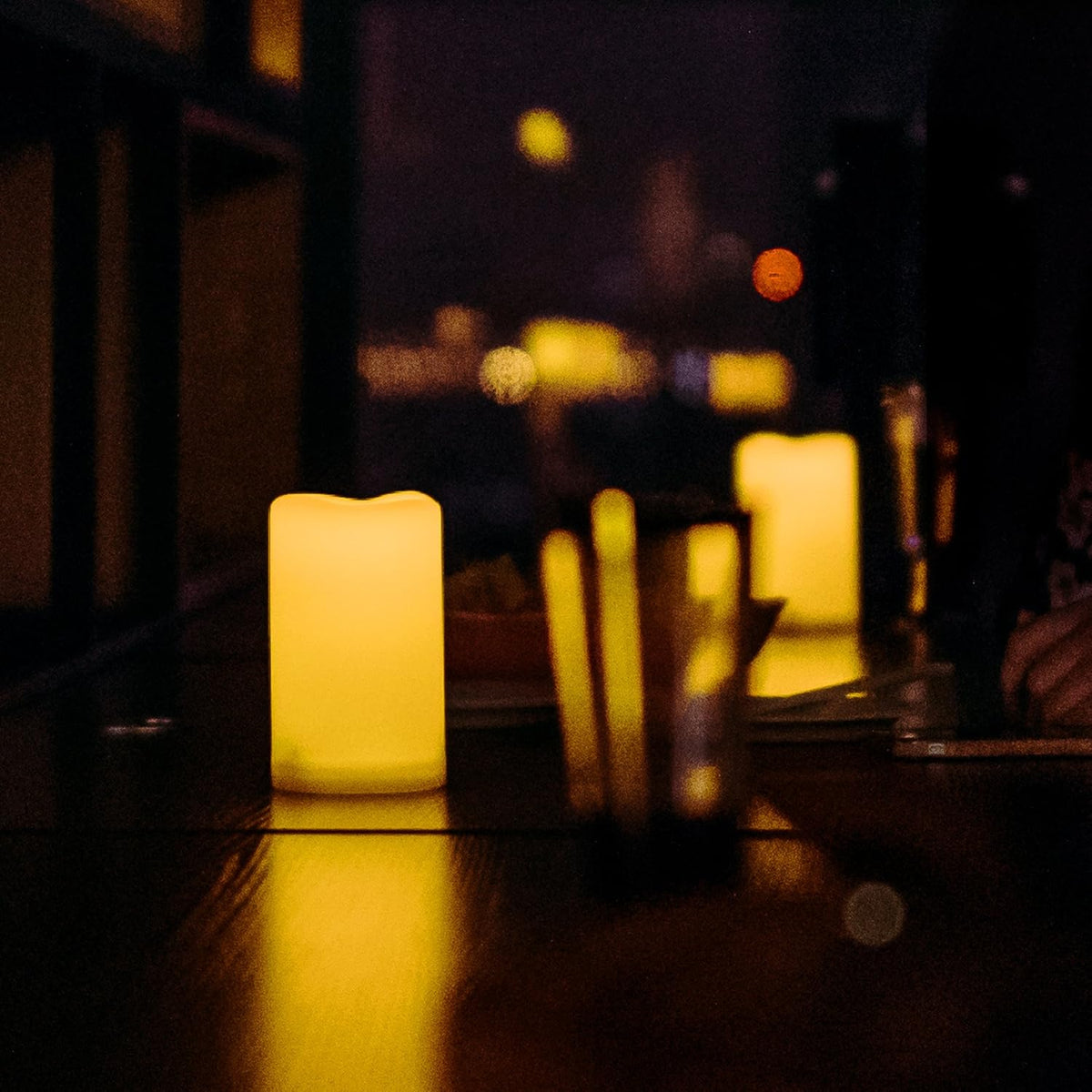 CANDLE CHOICE 3 Waterproof Outdoor Battery Operated Flameless LED Pillar Candle with Timer Flickering Plastic Resin Electric Decorative Light for Lantern Patio Garden Home Decor Party Wedding