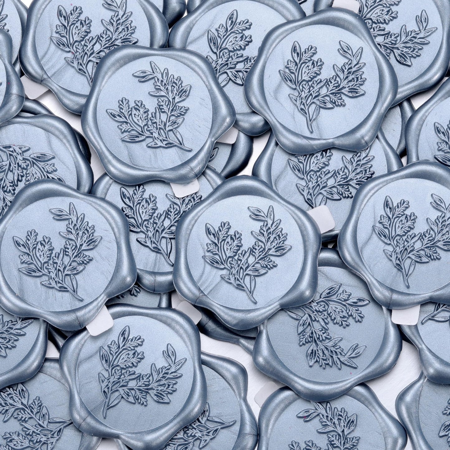 Yoption Eucalyptus Wax Seal Stickers, 50 Pack Metallic Blue Wax Seal Stickers Self Adhesive Envelope Seals for Wedding Party Birthday Christmas Invitations