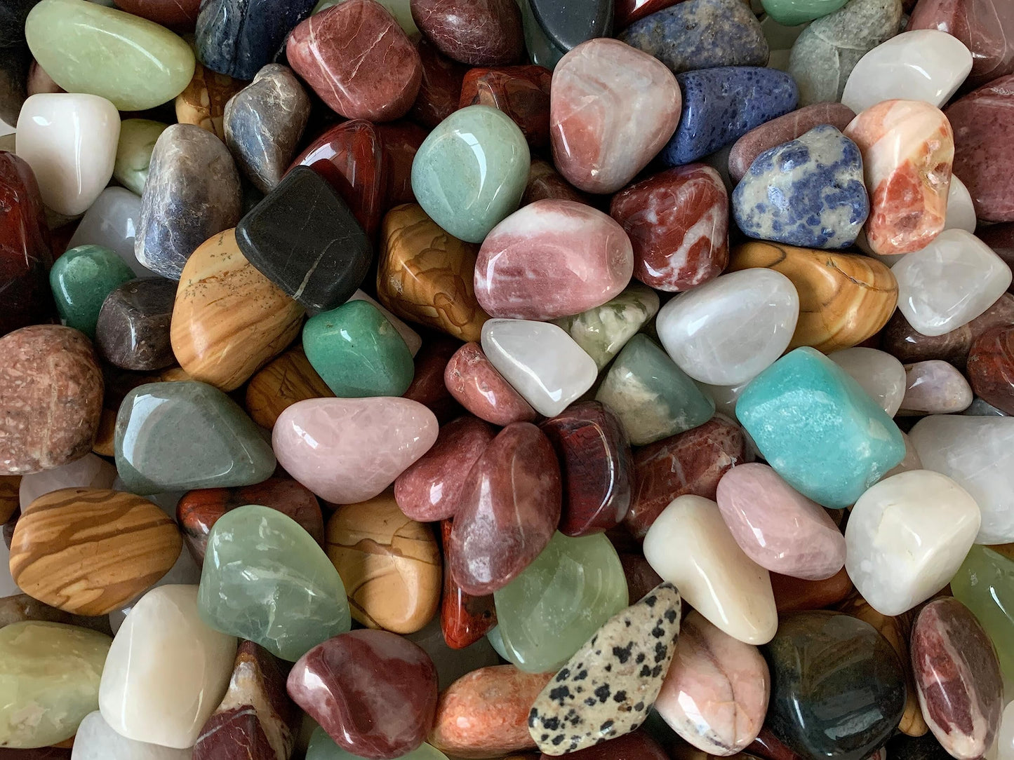 WHOLESALE Assorted Tumbled Stones, Polished Natural Assorted Gemstone, Assorted Polished Rocks (Assorted, 0.25 Pound)